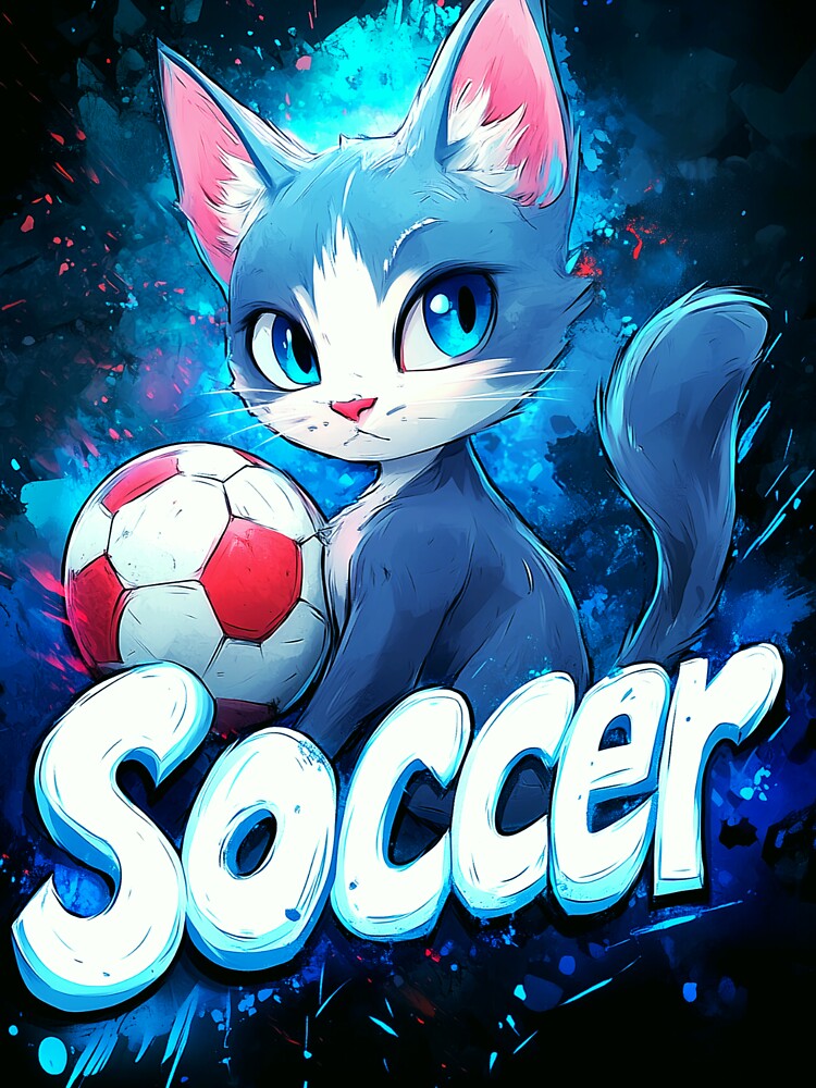 Vibrant Soccer Graffiti Cat by Gaming x Sports