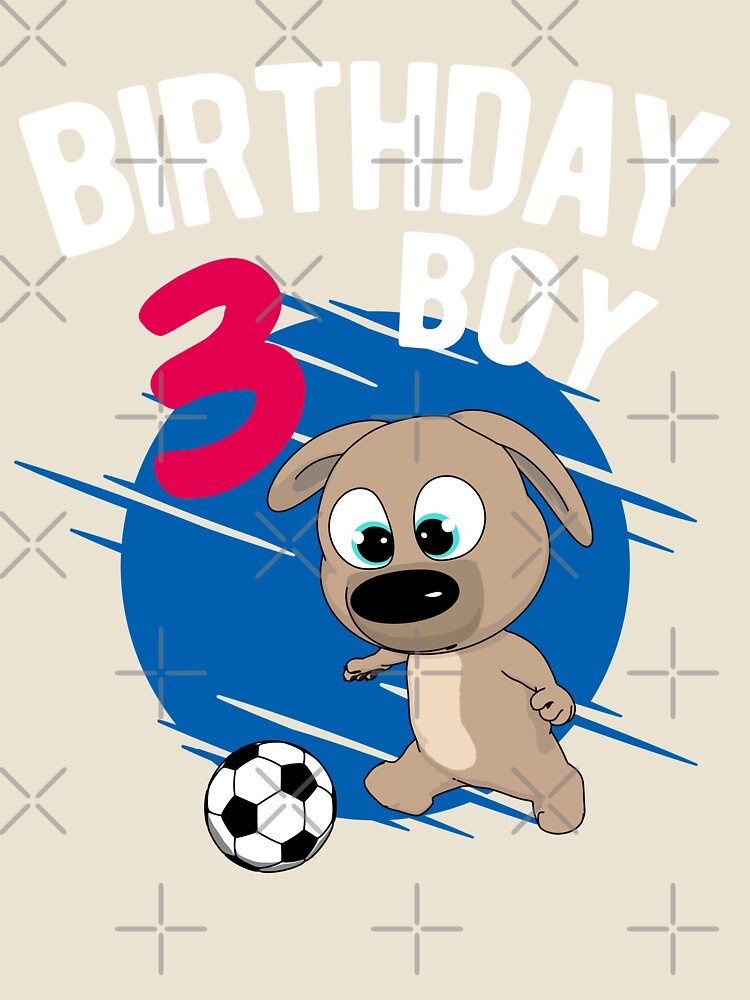 Birthday Boy 3 Years - Pup Soccer by onicon