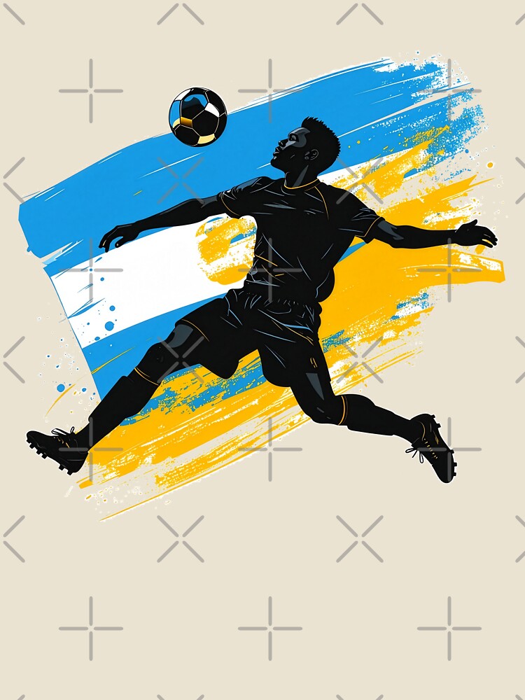 Argentina Soccer Player Art — Argentine Football Flag Action Fan Print by icemanphotos
