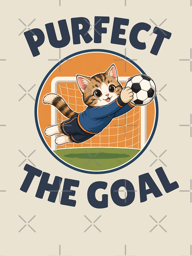 Purfect the Goal Cute Cat Soccer Goalie by Mirsh-design