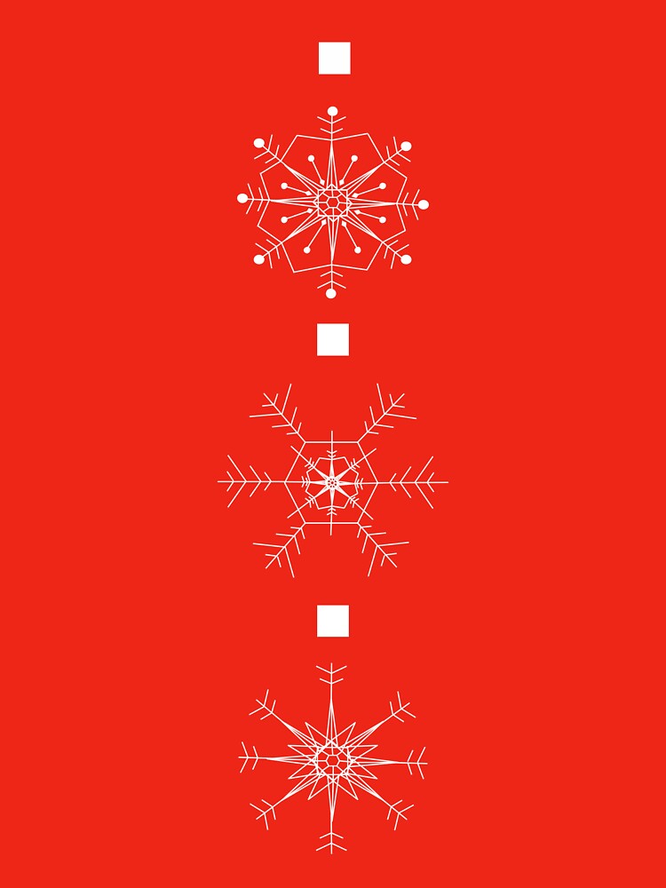 FALLING SNOW - Xmas Snowflake Pattern (Red and White) by CoraDaffodil