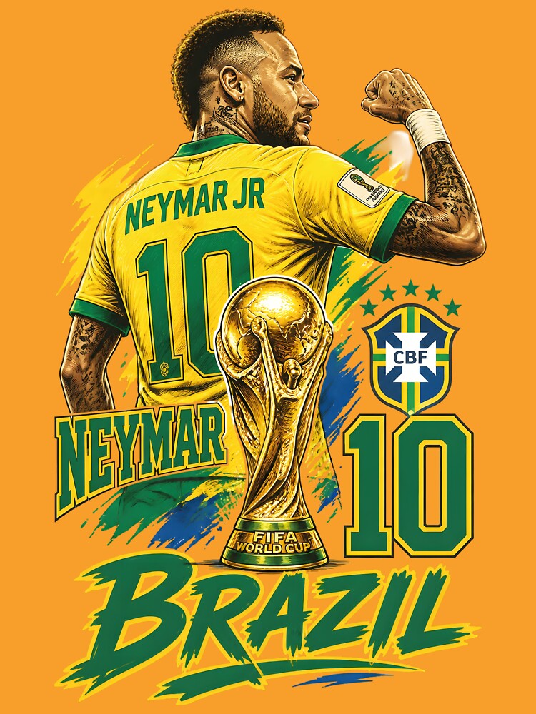 NEYMAR Brazil Football Illustration | World Cup 2026 Inspired Soccer Design by CutPawStudio