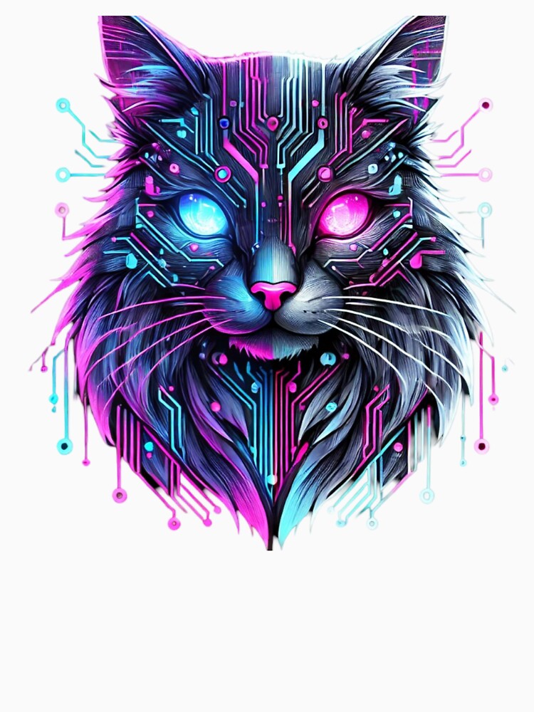 Cyberpunk Neon Cat by GoldenPaw Society