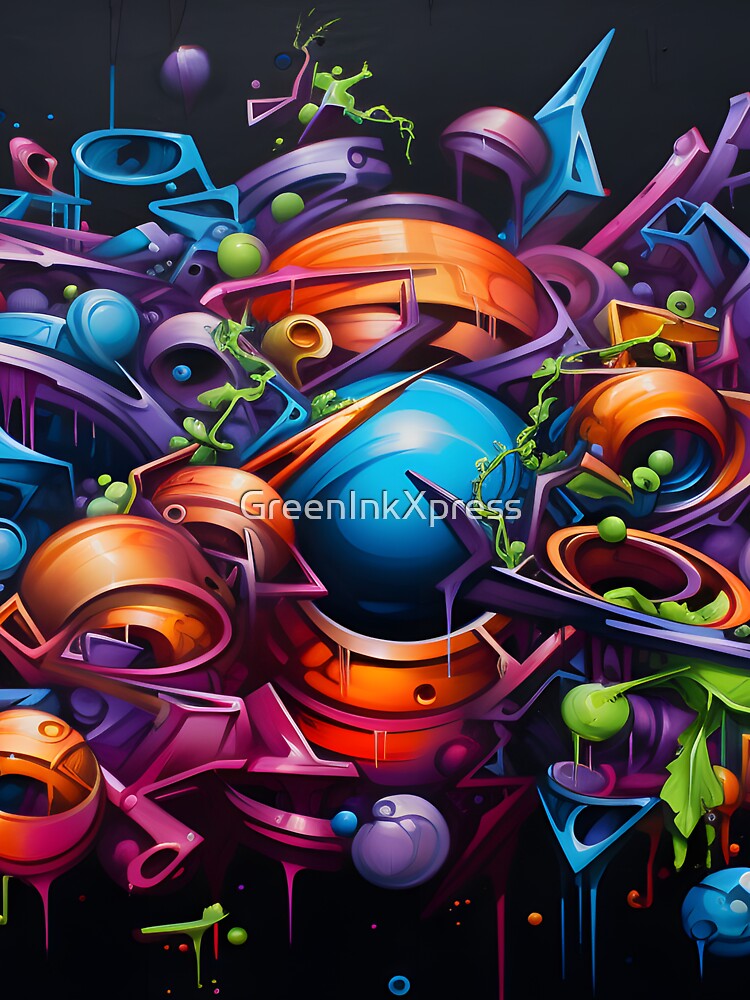 Cyberpunk Canvases: Futuristic Dystopian Sci-Fi Graffiti by GreenInkXpress