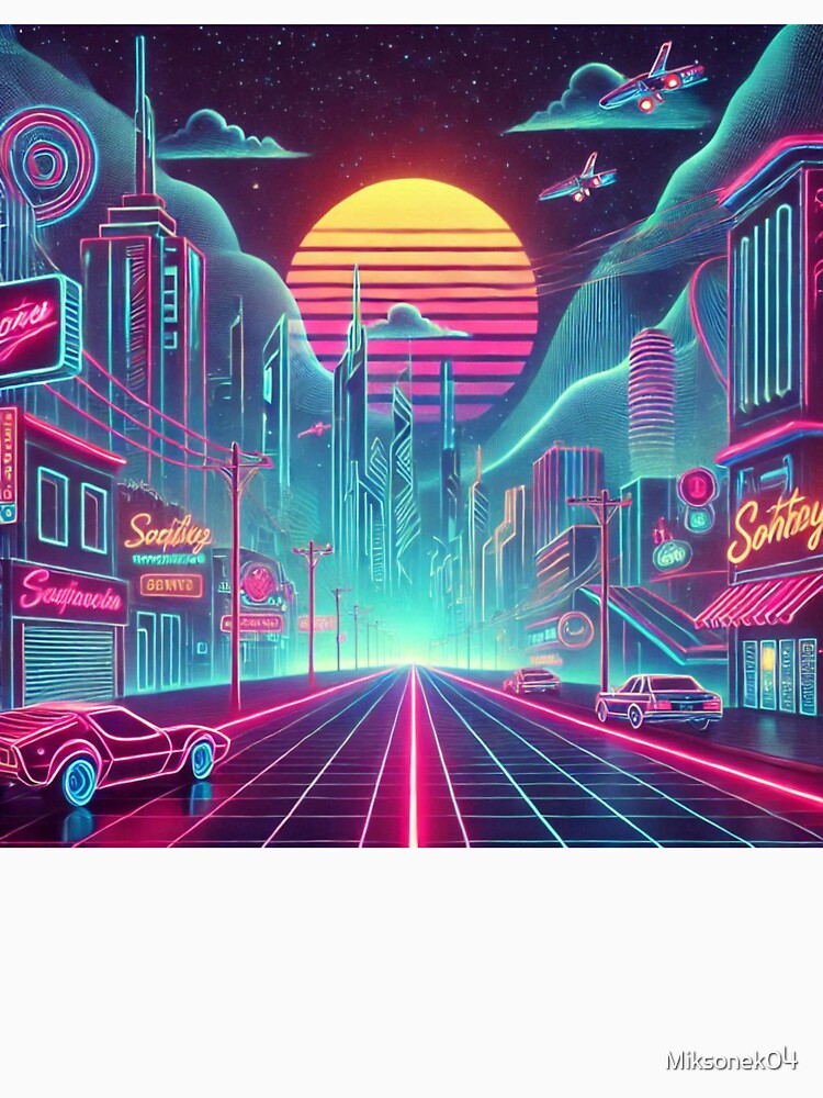 Neon Cyberpunk Cityscape: Retro Futurism by Miksonek04