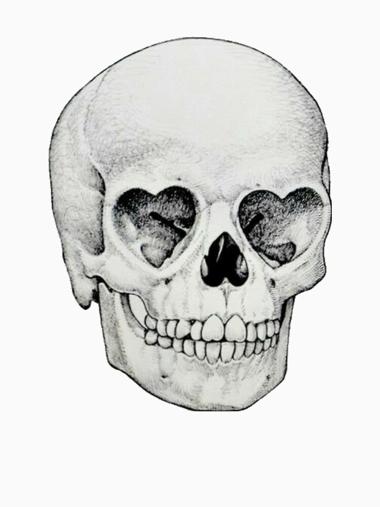 Heart eyed skull by BrontesWhimsyStore