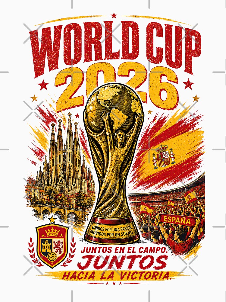 Spain 2026 Football Trophy Vintage Poster by Arabic Ink Studio