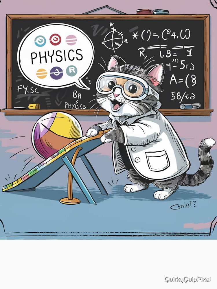 physicist cat by QuirkyQuipPixel