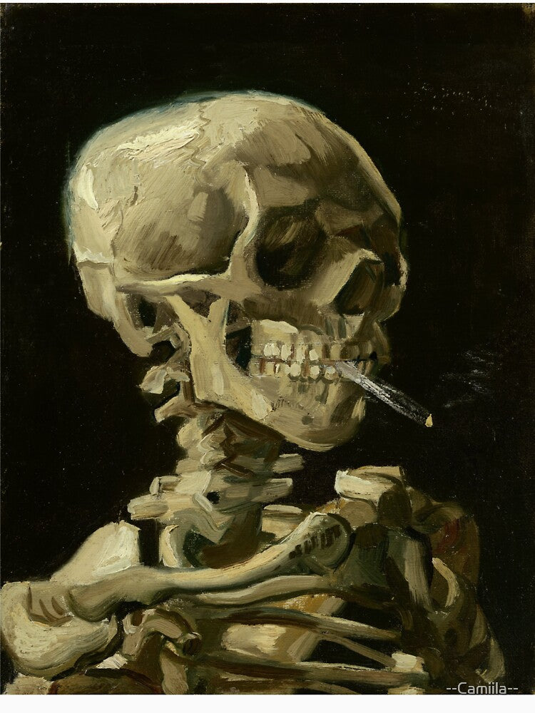 Van Gogh's Head of a skeleton with a burning cigarette by --Camiila--