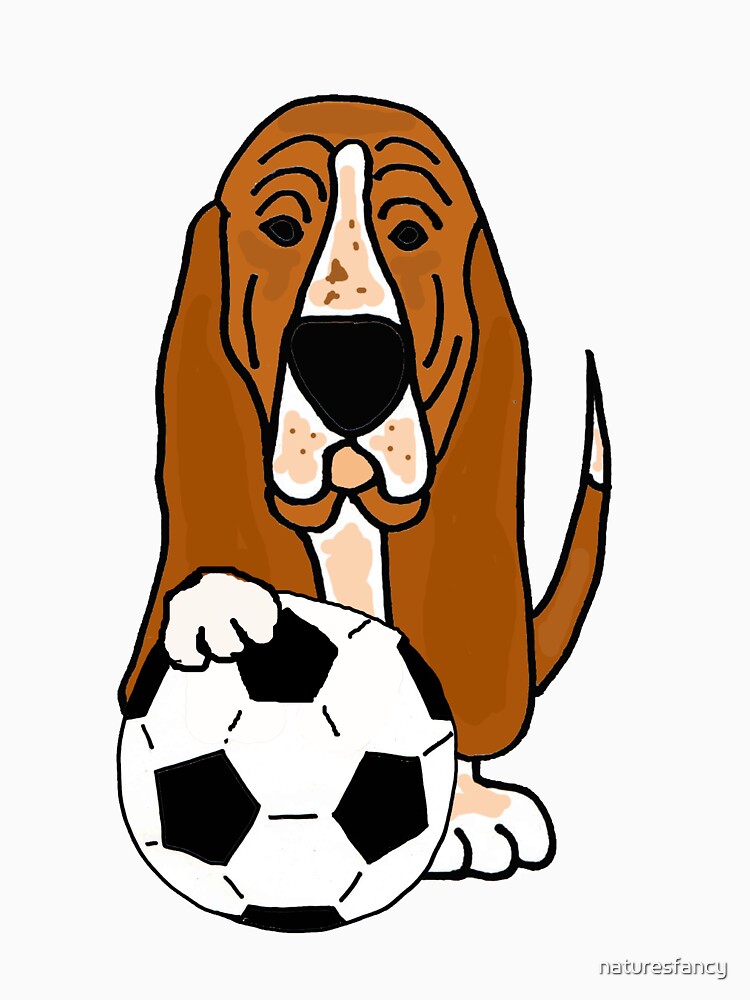 Funny Basset Hound Dog Playing Soccer by Nature's Fancy