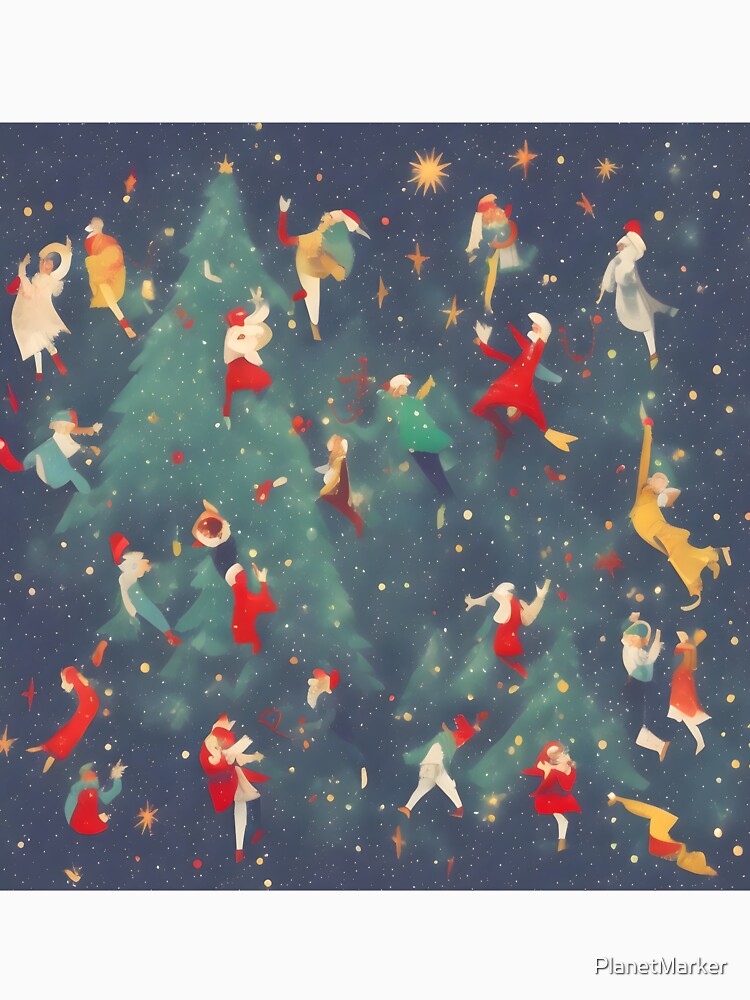 Holiday Abstract Dancing Around The Christmas Tree by PlanetMarker