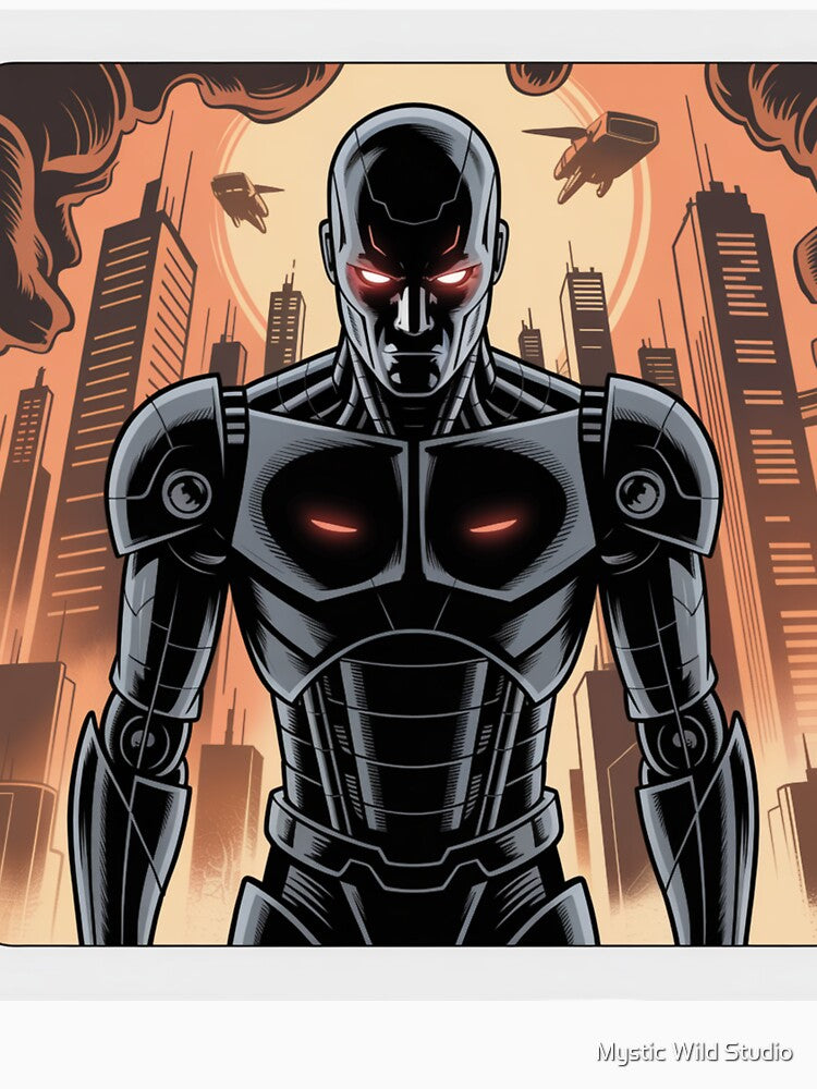 Dystopian AI Overlord Comic Art by Mystic Wild Studio