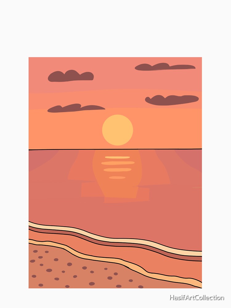 Sunset minimalist landscape. by HasifArtCollection