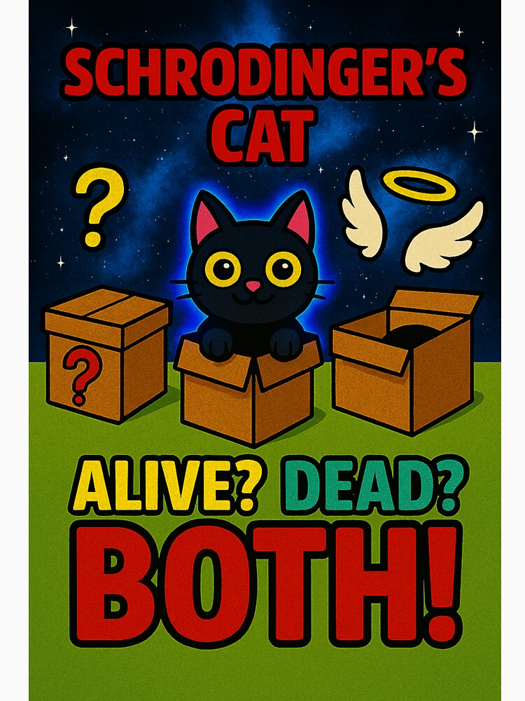 Schrodinger's Cat Alive Dead Both | Funny Quantum Mechanics | Gift for Science Teacher by SammyMorry