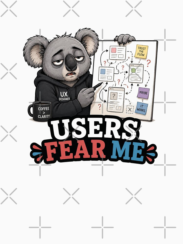 Funny UX Designer Gift Exhausted Koala User Experience Humor Shirt by Gentlestate