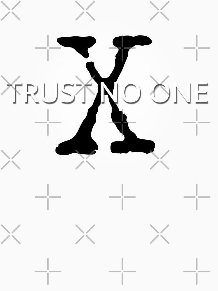 Trust No One X-Files inspired design for facemask tshirts iphone case by doubledagger