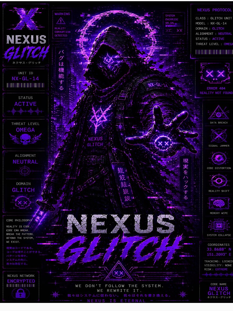 Nexus Glitch (Series 9) - Cyberpunk Interstellar System Overlord Art by RiteshCenter