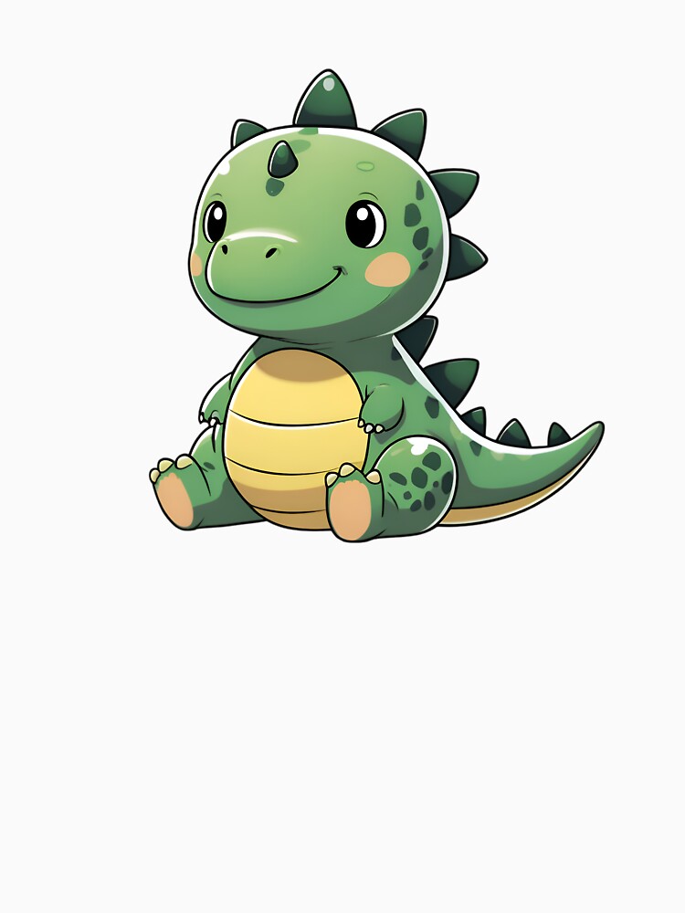 Cute Chibi Dinosaur Sitting Calmly by TAJSILVERLINE