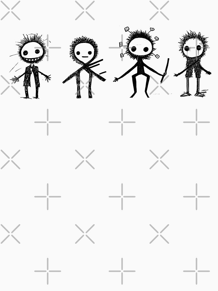 Cute and Deadly Minimalist Stick People by RudeKittenDesigns by rudekitten
