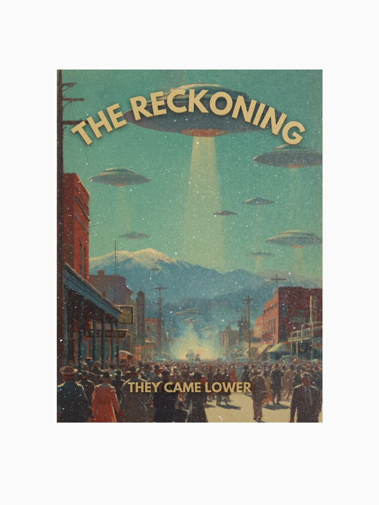 Vintage Sci-Fi UFO Poster – THEY CAME LOWER | Retro Alien Invasion Art Print | Mid Century Film Style by THE VESSEL ARCHIVE