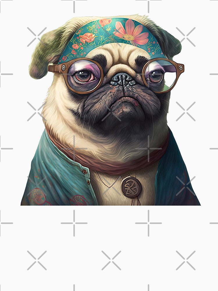 Hippy pug by AnimalArtPhotos