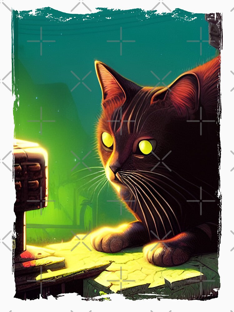 Sad Cat in Grunge 2 by GeminiDaydreamer