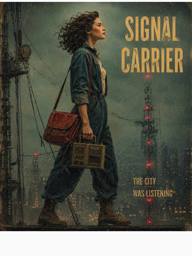SIGNAL CARRIER | Vera Lind Retro Sci-Fi Poster | The City Was Listening by THE VESSEL ARCHIVE