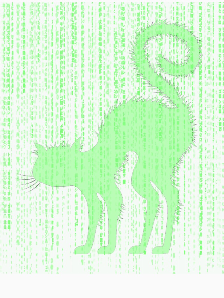 Scary Cat in Digital Matrix Halloween Graphic Tee by Styler Creative Studio
