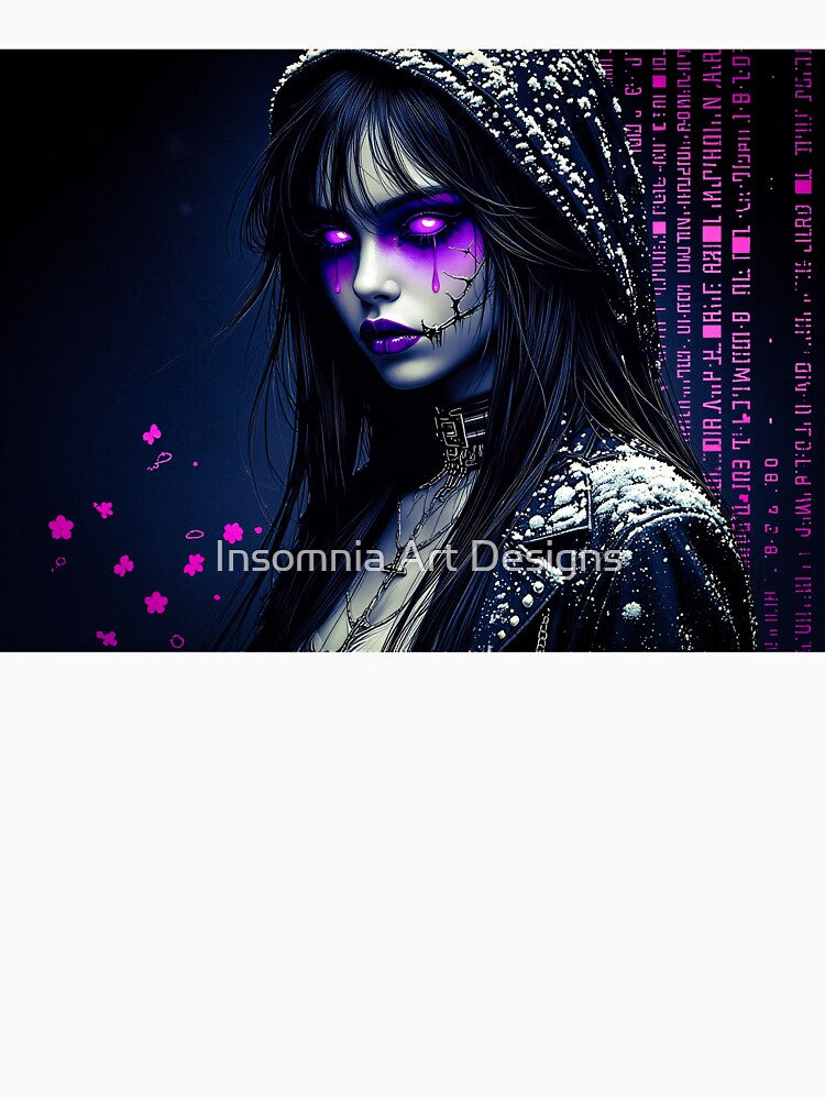 Purple Tears: Gothic Cyberpunk Elegy by Insomnia Art Designs