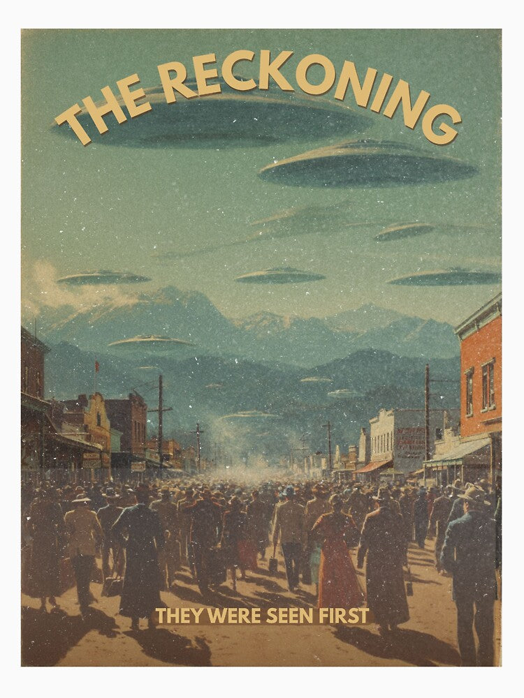 Vintage Sci-Fi UFO Invasion Poster –  CONTACT | Retro Alien Invasion Art Print | Mid Century Film Style by THE VESSEL ARCHIVE