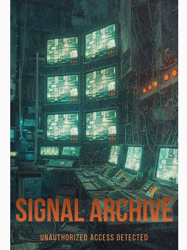 SIGNAL ARCHIVE — Unauthorized Access Detected | Retro Sci-Fi Analog Transmission Poster by THE VESSEL ARCHIVE
