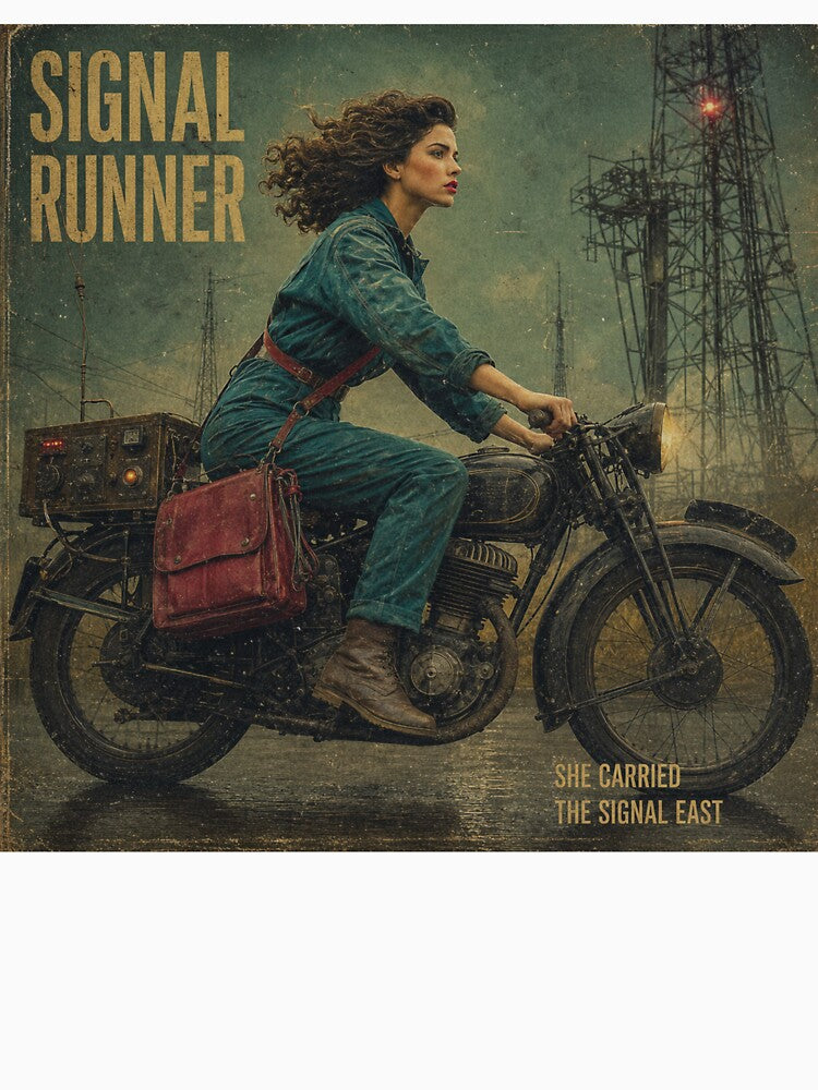 Vera Lind | SIGNAL RUNNER Analog Sci-Fi Poster by THE VESSEL ARCHIVE