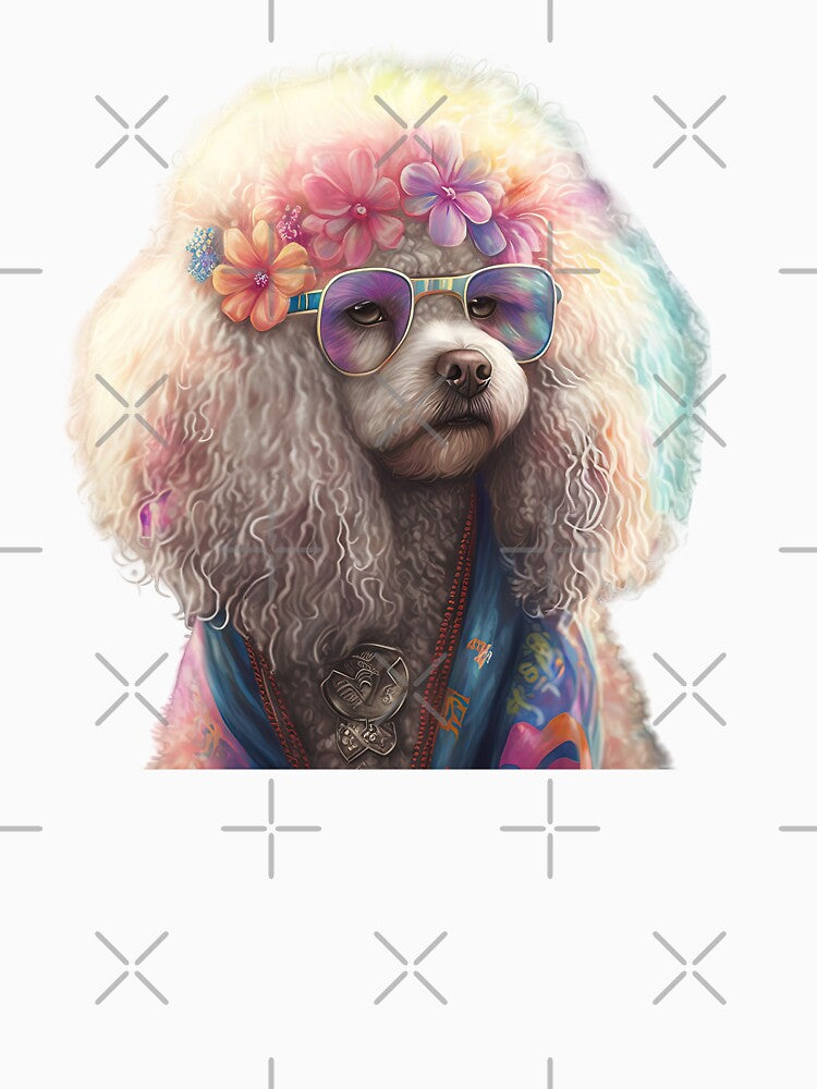Funny hippie poodle by AnimalArtPhotos