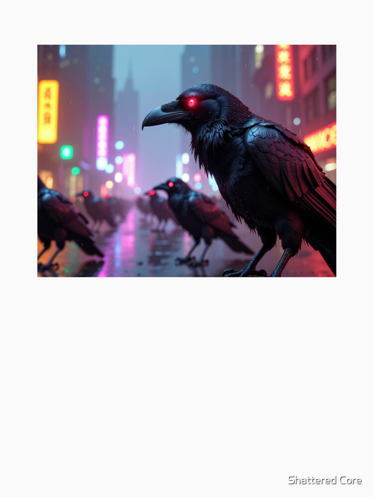 A swarm of cyberpunk style crow drones by Shattered Core