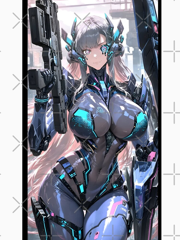 Neon Vanguard Cyborg – Futuristic Anime Sci-Fi Warrior Art by Dyan4