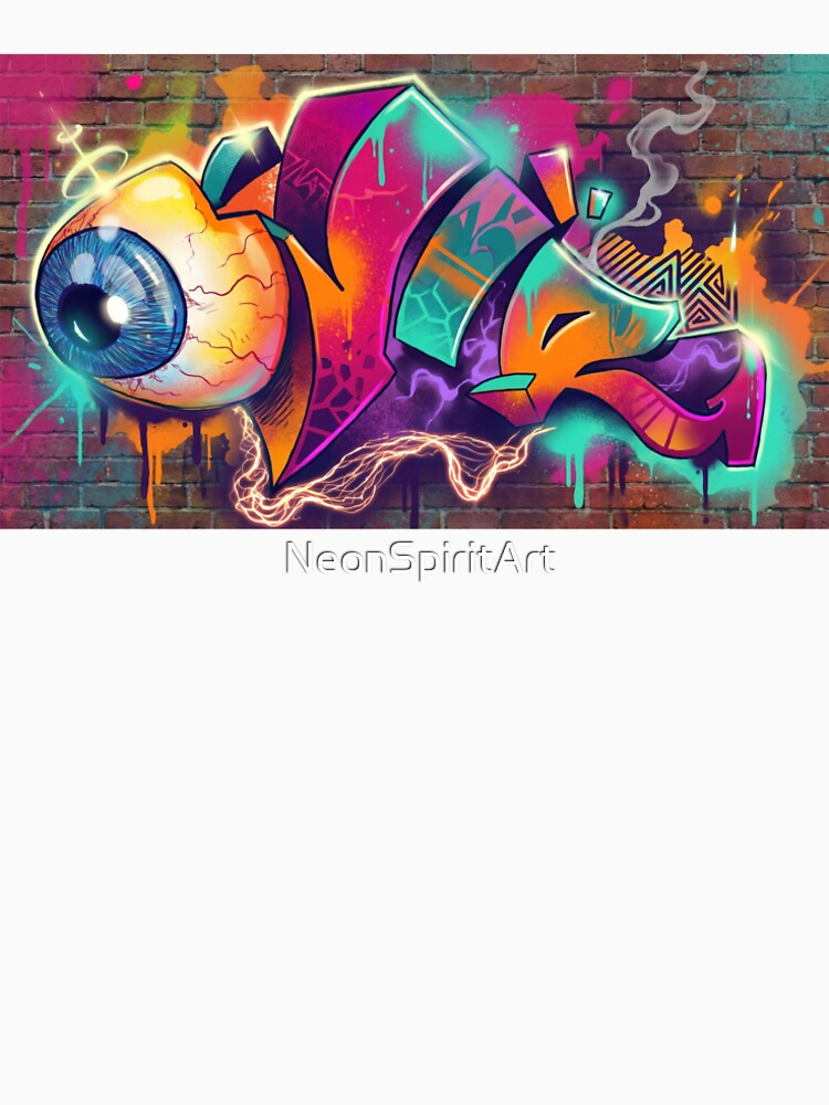 OLLIE – Neon Eye Graffiti Street Art by NeonSpiritArt