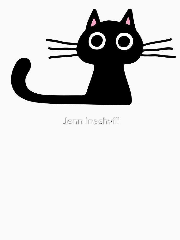 Cutie Kitty Cat Wide Eyed Black Kitten by Jenn Inashvili