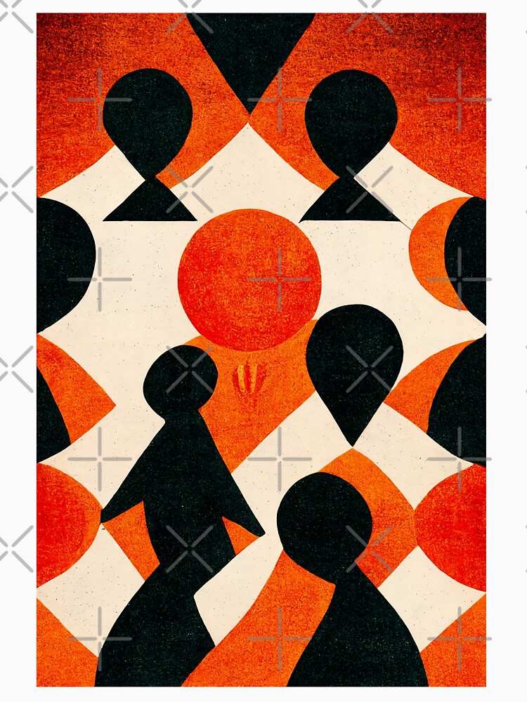 Minimalist art painting of a crowd of people by lilolighthouse