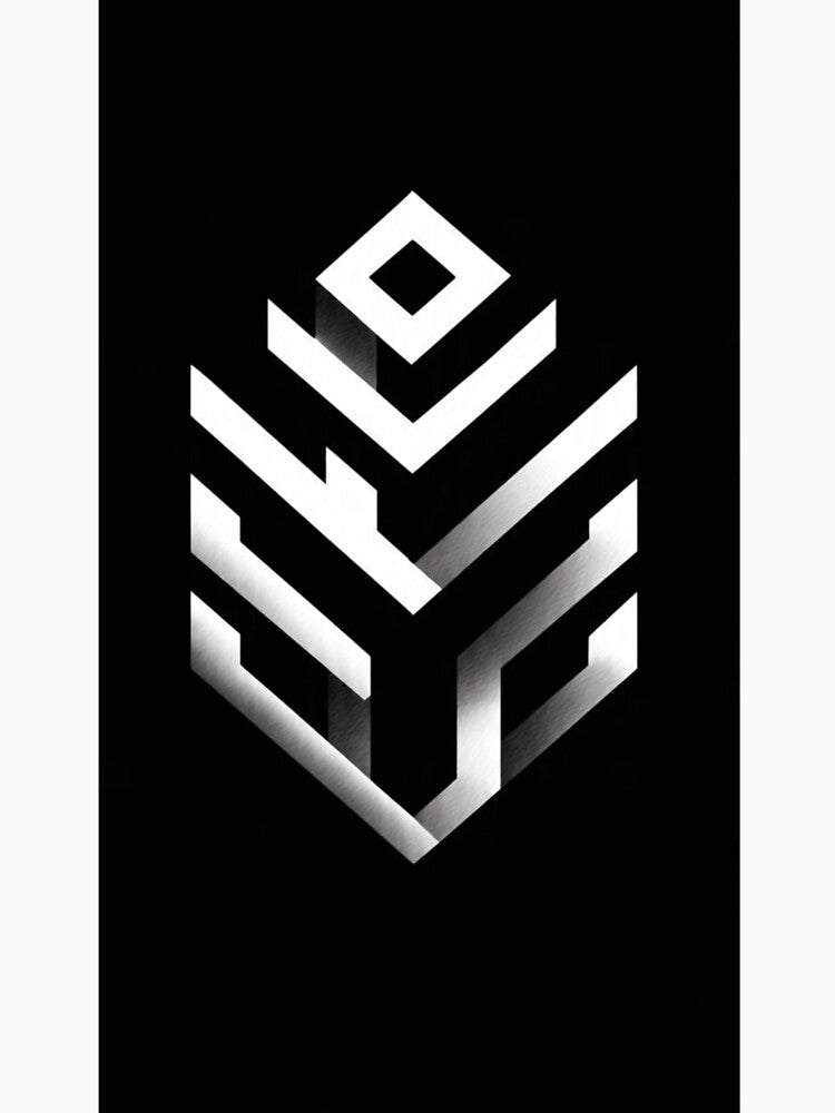 Modern Geometric Stacked Cube Monogram Logo – Minimalist Black & White Abstract Art by </>Offcode