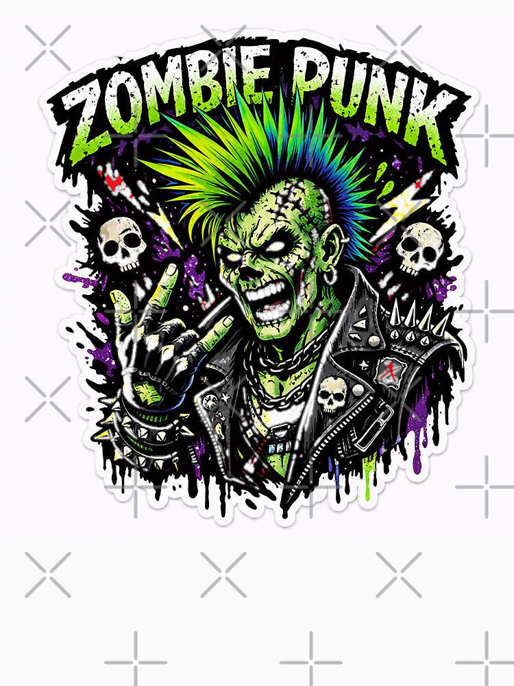 Zombie Punk Undead Rebel Grunge Design | Punk Rock Skull Streetwear Style by Wolf95