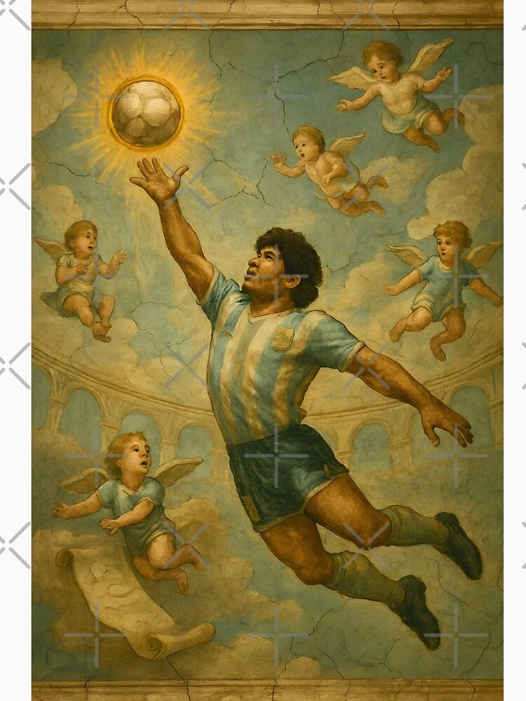 Maradona – Hand of God | Divine Fresco Football Poster by WhisperFrame