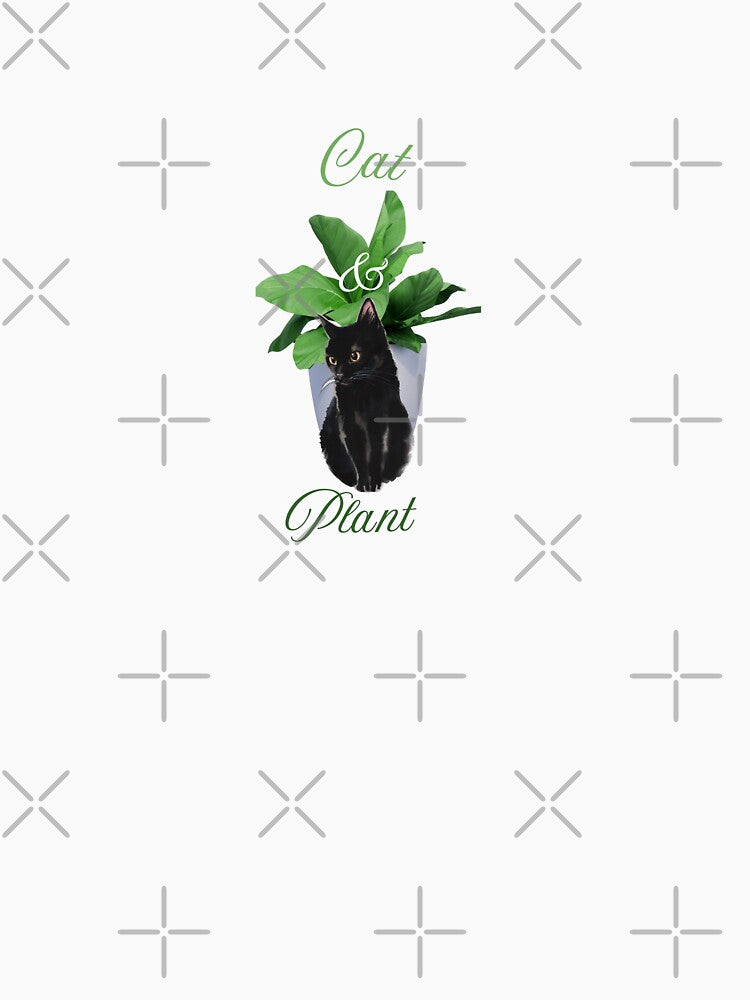 Cat and Plant by Gemini Dazzling Arts