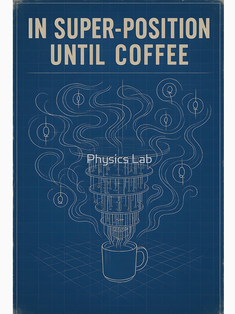 Quantum Coffee Vibes | Funny Superposition Physics Nerd Poster by Physics Lab