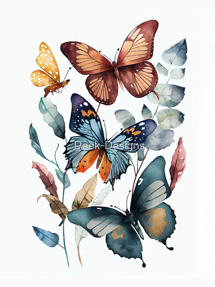 Boho Wall Decor Butterflies Wall Art For Livingroom Painting Butterflies Art Boho Original Wall Art For Livingroom by Peek-Designs