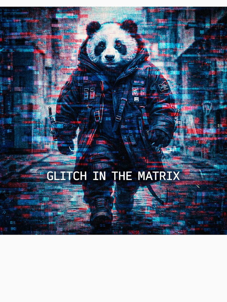 Glitch in the Matrix Cyberpunk Panda – Futuristic Hacker Dystopian Art by snaperos