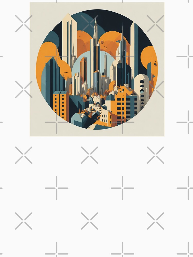 Minimalist night city | geometric buildings by Phoenix-Textile