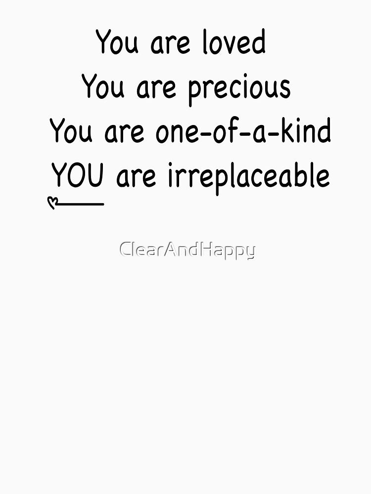 You are... Self Affirmation Design with Simple Black Text, green blue back by ClearAndHappy
