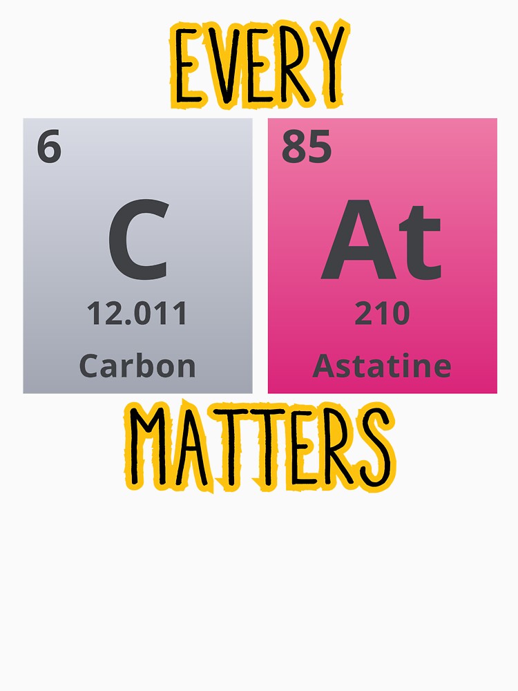 EVERY CAT MATTERS - Positive, motivational, funny quotes written by chemical elements by VugArtShop