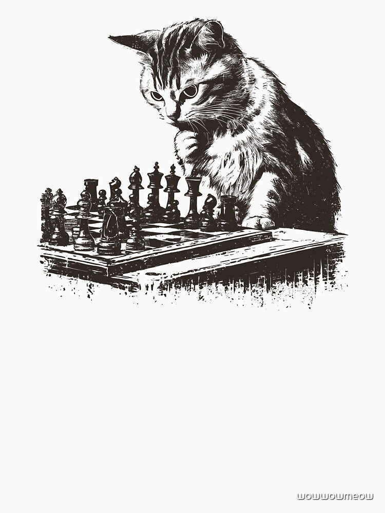 Cat Playing Chess by wowwowmeow
