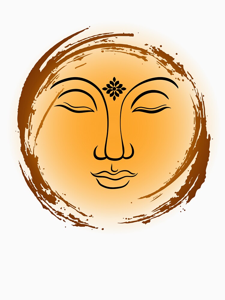 Inner Peace Celestial Sun Face | Boho Spiritual Minimalist Design by DonaFada